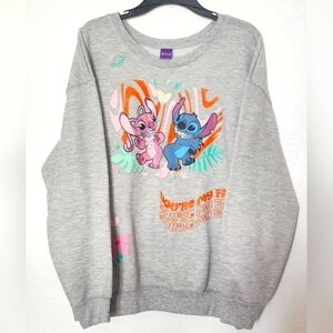 Disney Sweatshirt Stitch & Angel - You're My Fav Juniors Size XL 15/17
